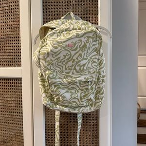 Billabong Backpack Green and White Floral Wave Print